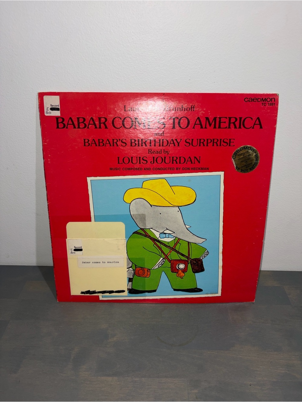 Caedmon Babar Comes to America & Babar's Birthday Surprise Vinyl Brunhoff/Jordan